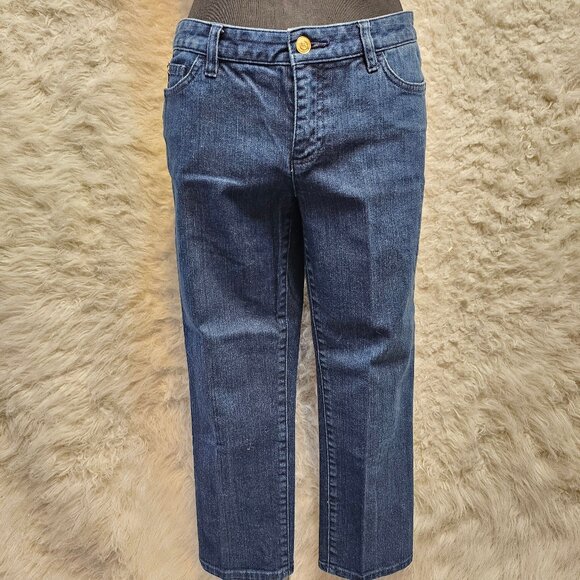 Michael Kors Women's Blue Skinny Blue Denim Jeggings Stretch Crop Size: 5/6 - Picture 1 of 9